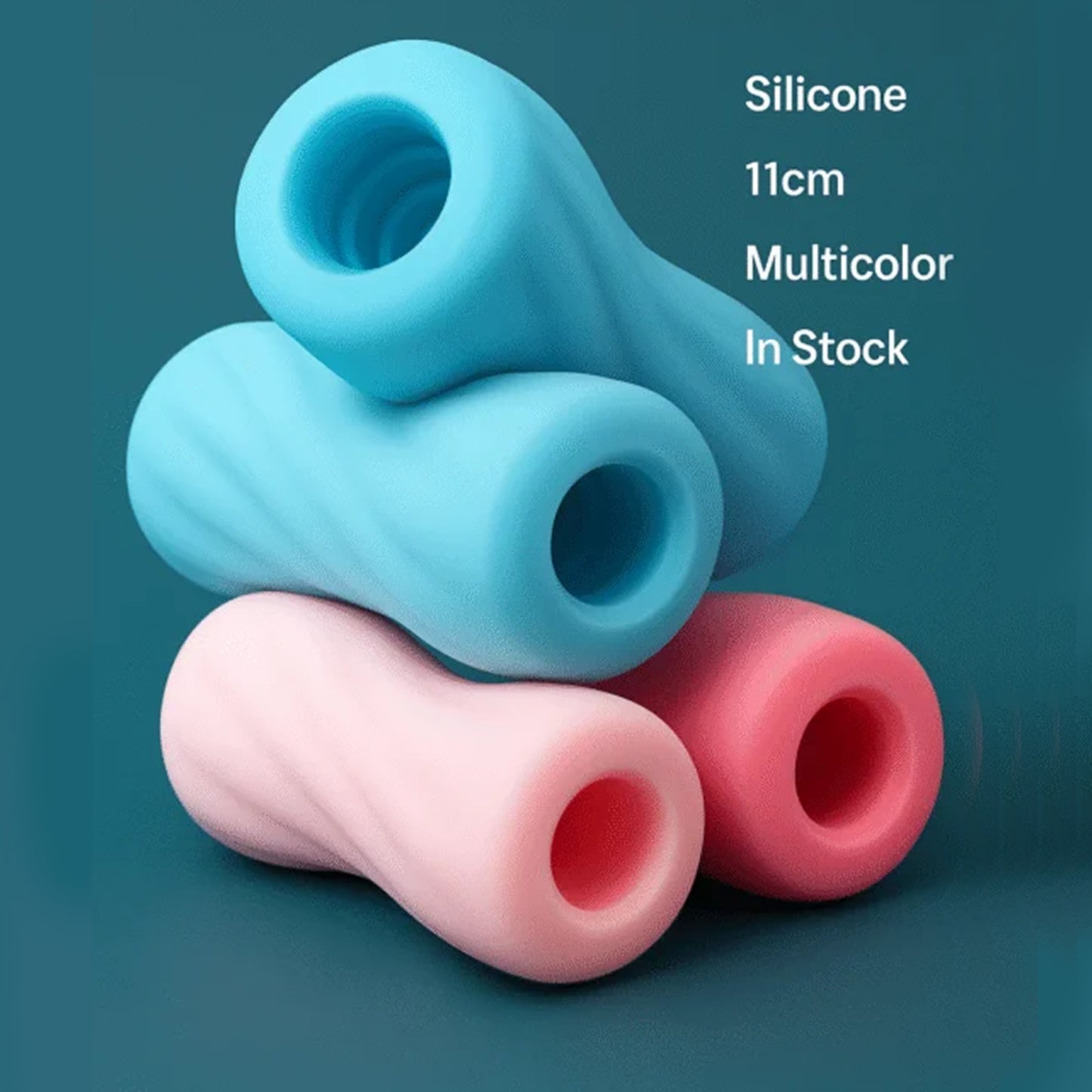 Squishy Massager for men Soft, squishy, ribbed stroker for men Sky