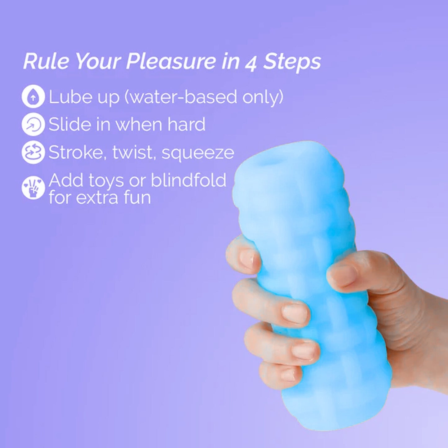Squishy Massager for men Soft, squishy, ribbed stroker for men Sky