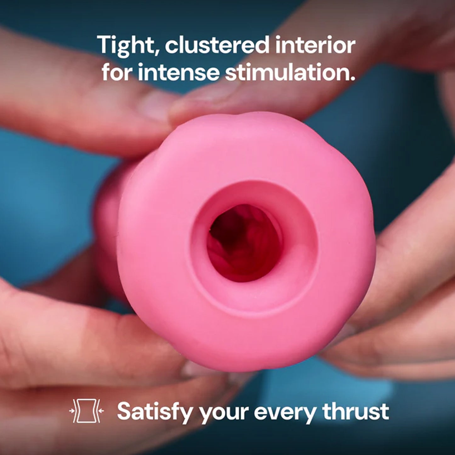 Squishy Massager for men Soft, squishy, ribbed stroker for men Pink