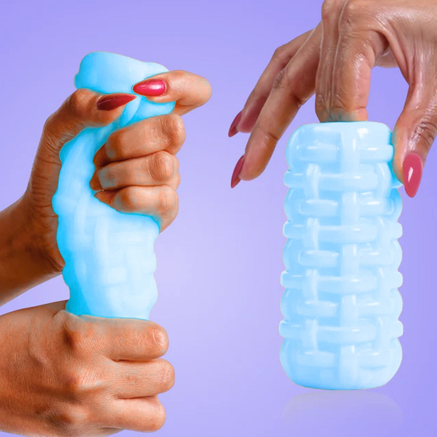 Squishy Massager for men Soft, squishy, ribbed stroker for men Sky