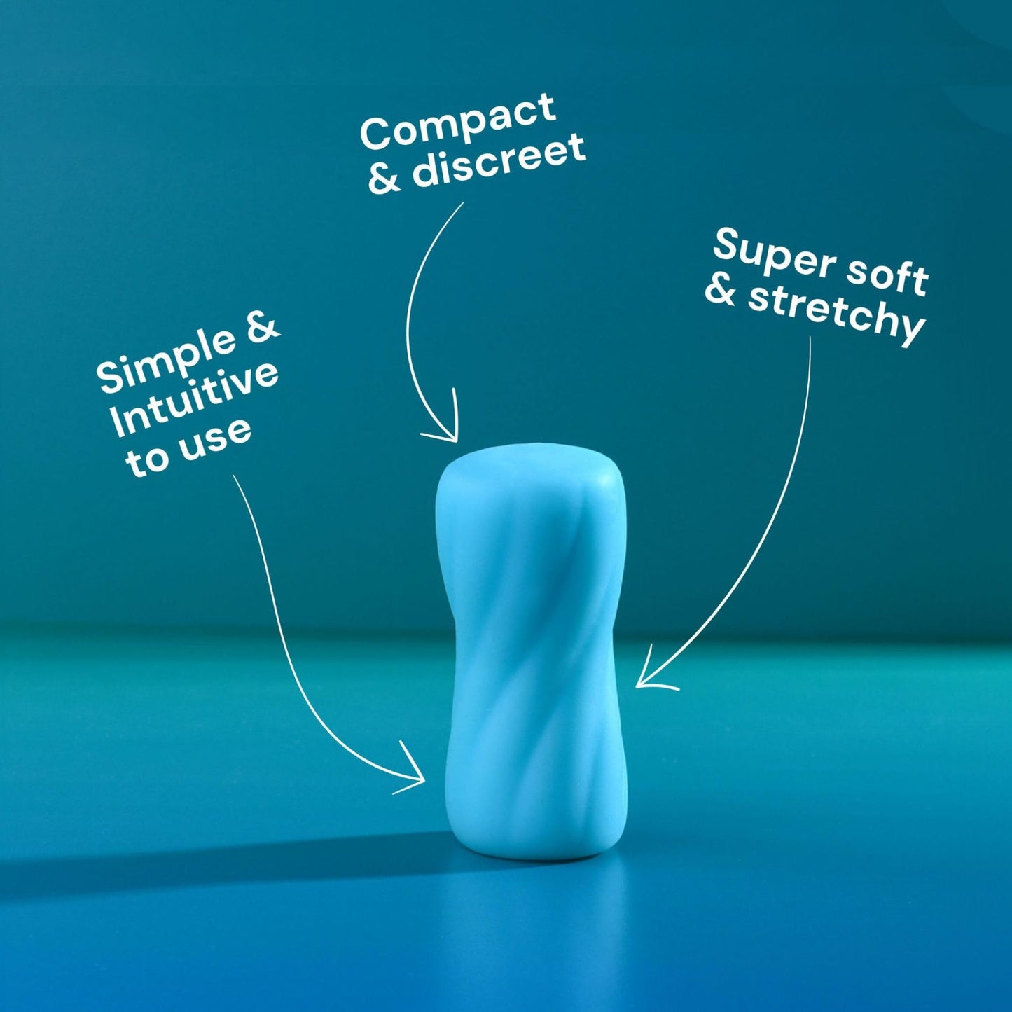 Squishy Massager for men Soft, squishy, ribbed stroker for men Sky