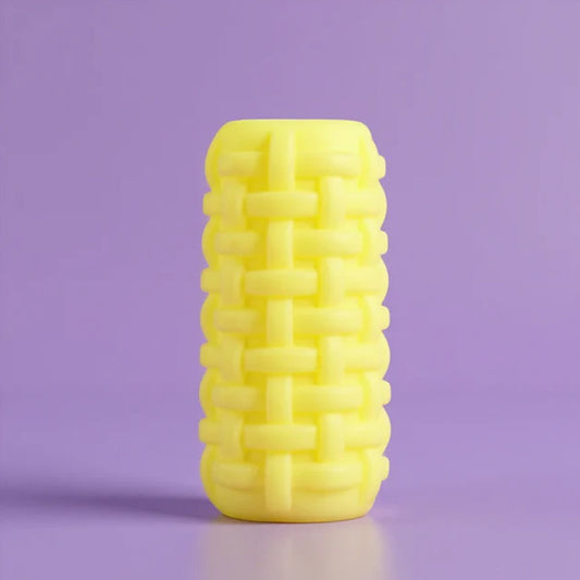 Squishy Massager for men Soft, squishy, ribbed stroker for men Yellow