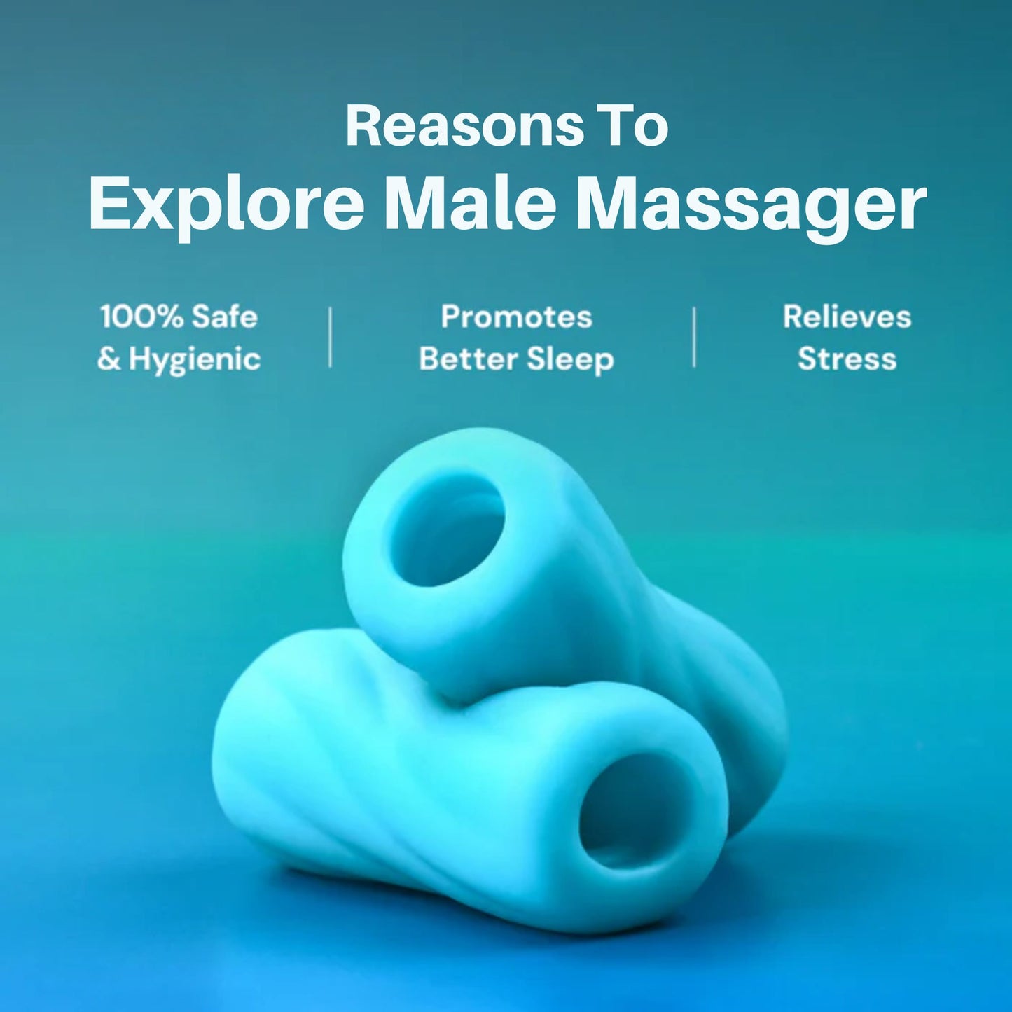 Squishy Massager for men Soft, squishy, ribbed stroker for men Sky