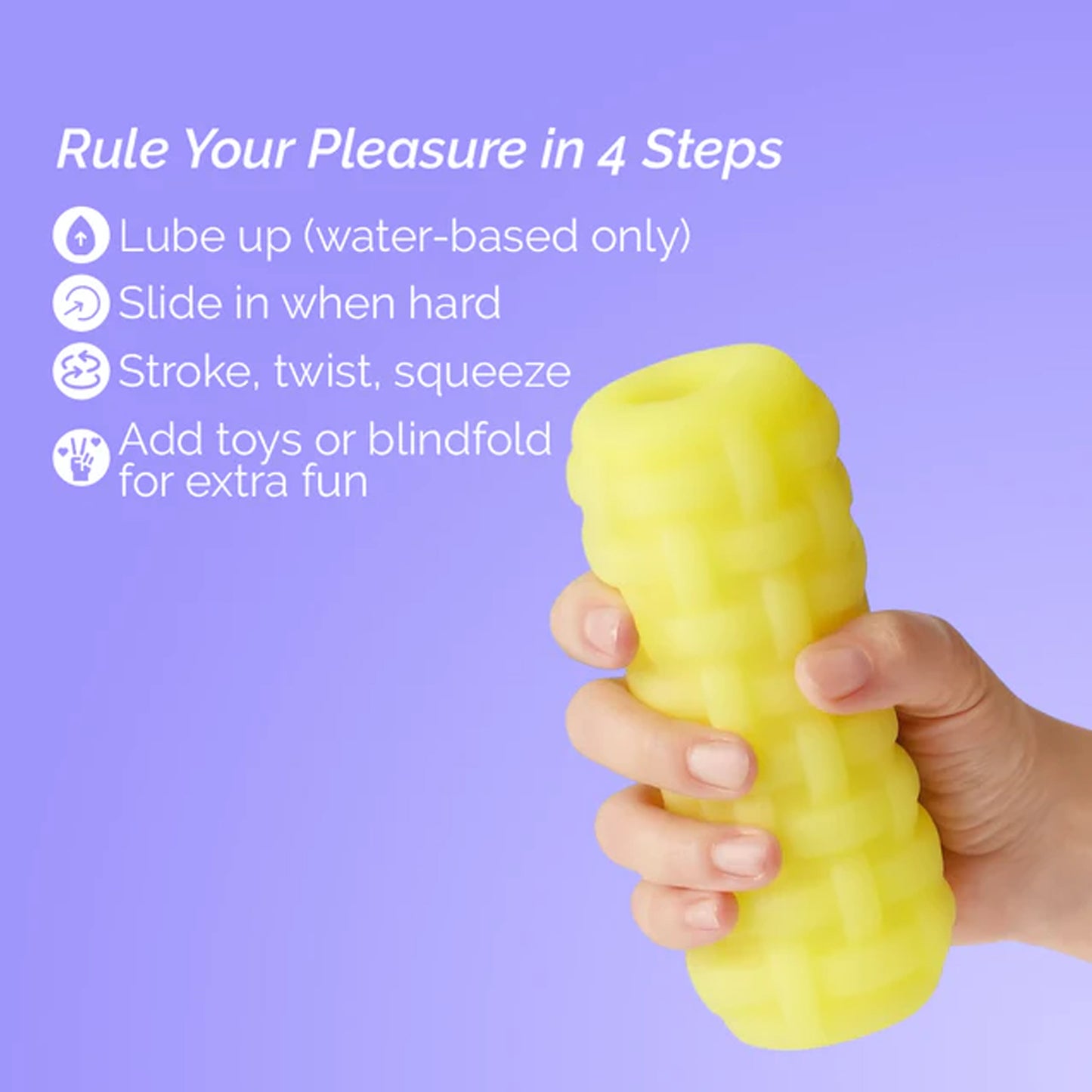Squishy Massager for men Soft, squishy, ribbed stroker for men Yellow