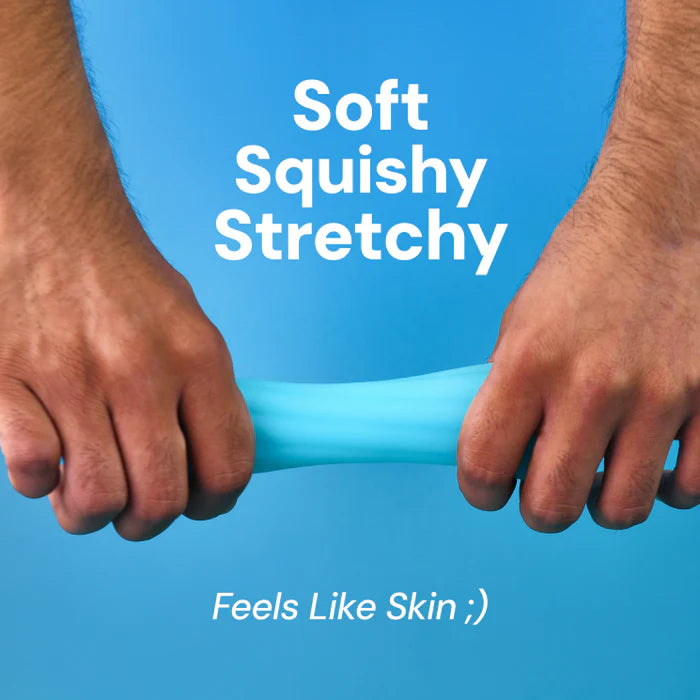Squishy Massager for men Soft, squishy, ribbed stroker for men Sky